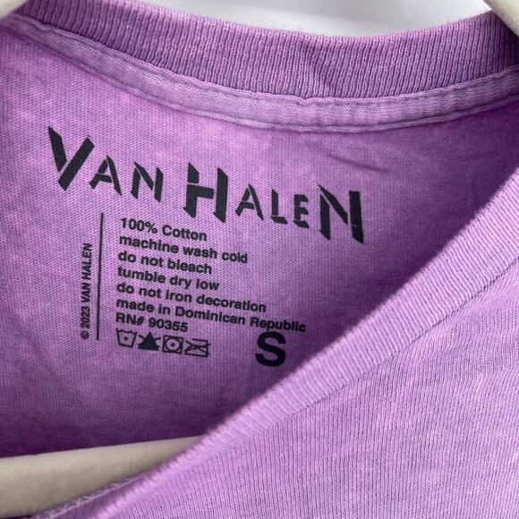 Officially Licensed Van Halen 1979 Tour T-Shirt Pink Acid Wash Small NWOT - Picture 4 of 5